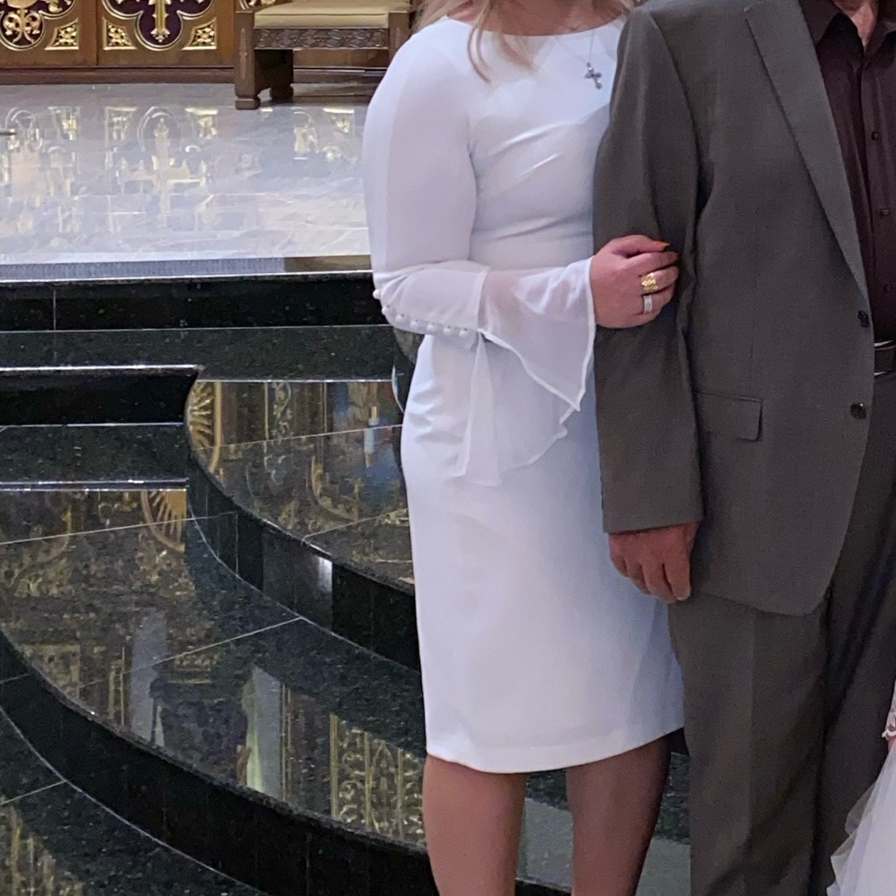 White midi dress